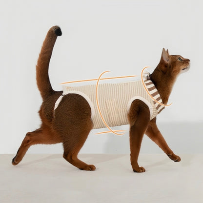 Breathable Striped Pet Postoperative Overalls