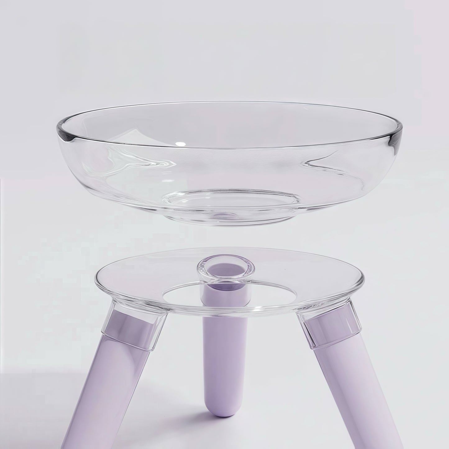 Luxurious Transparent Glass Elevated Food/Water Bowl Pet Tableware