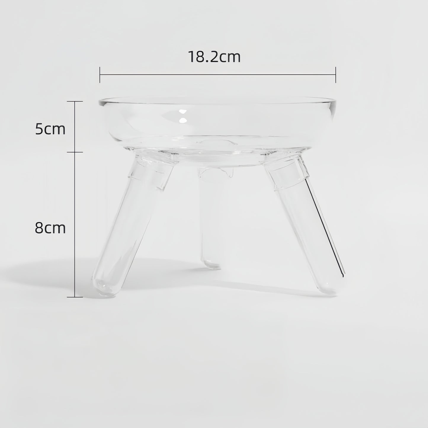 Luxurious Transparent Glass Elevated Food/Water Bowl Pet Tableware