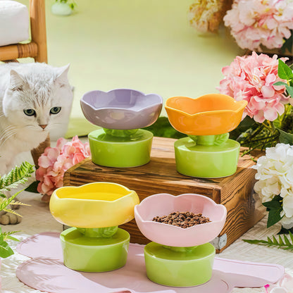 Flower Shaped Bowl Elevated Pet Tableware