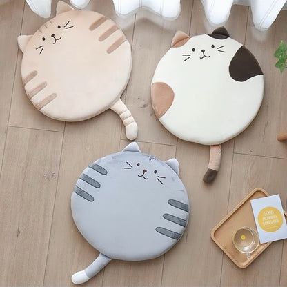 Cartoon Cat Round Memory Foam Cushion