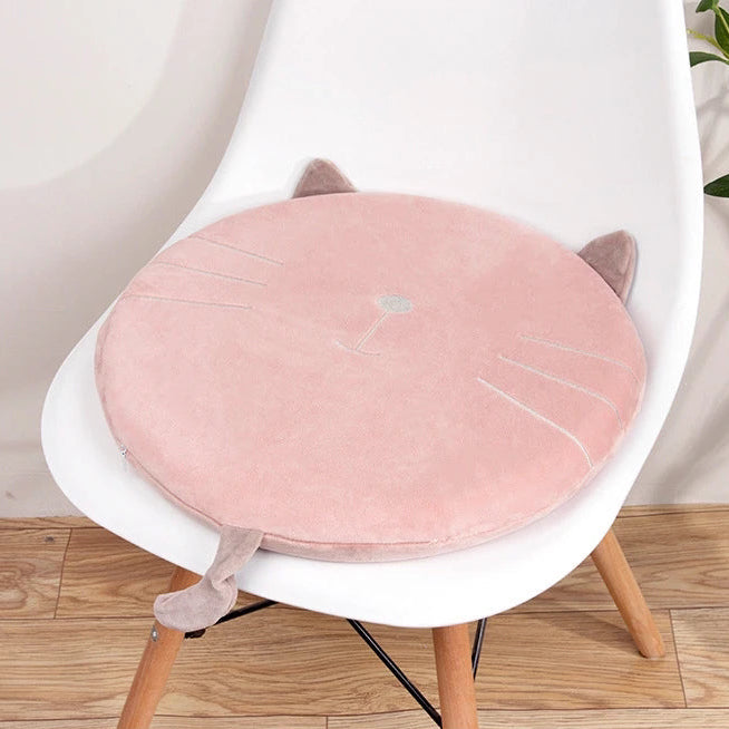 Cartoon Cat Round Memory Foam Cushion