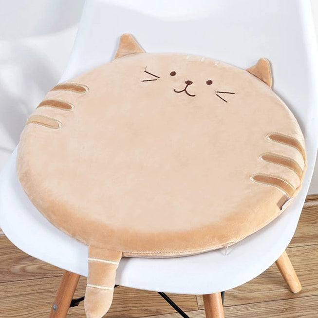 Cartoon Cat Round Memory Foam Cushion