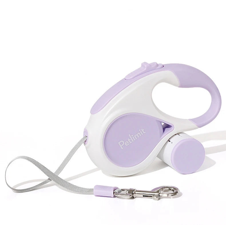 Retractable Extendable 3M/5M Pet Leash With Waste Bag Storage