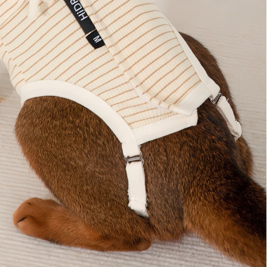 Breathable Striped Pet Postoperative Overalls