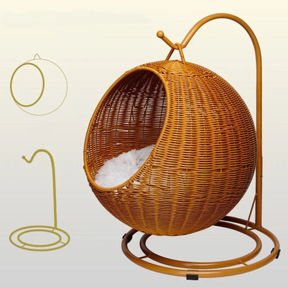 Luxurious Rattan Cradle Swing Pet Nest