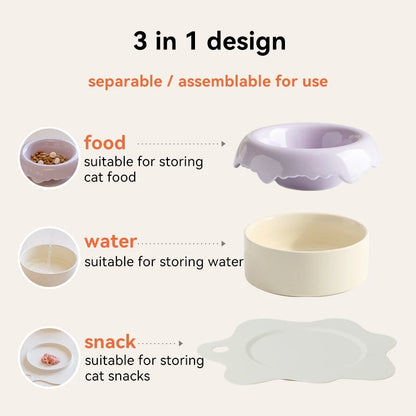 3 in 1 Cat Food Water Mat Tableware