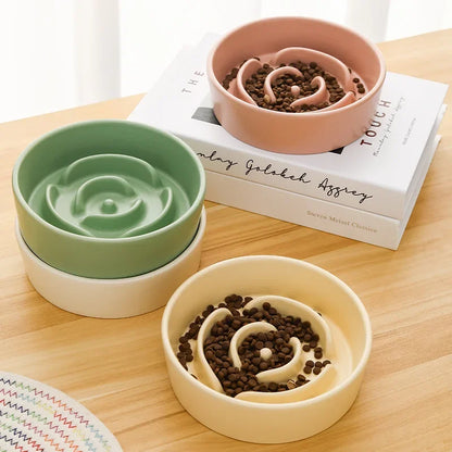 Flower Petal Slow Feed Ceramic Pet Bowl