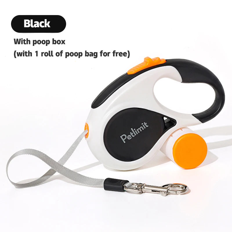 Retractable Extendable 3M/5M Pet Leash With Waste Bag Storage