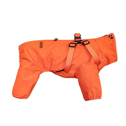 Waterproof Reflective Pet Raincoat Overalls with Adjustable Harness