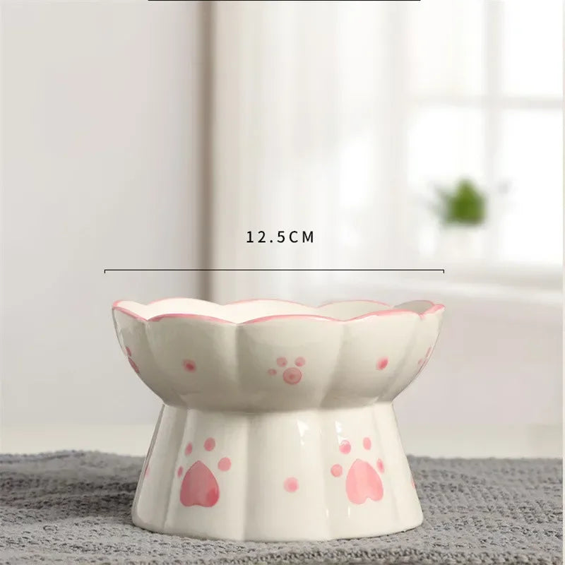 Heart Paw Print Elevated Pet Tableware