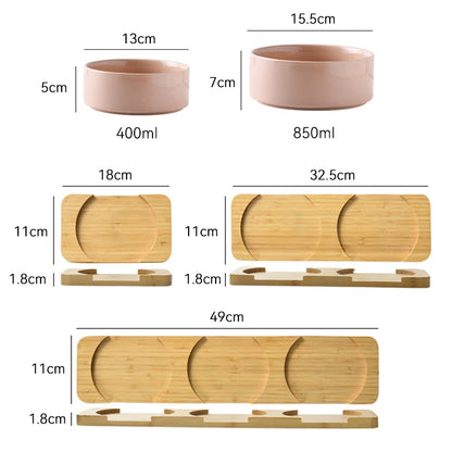 Multipurpose Bamboo Base Pet Tableware