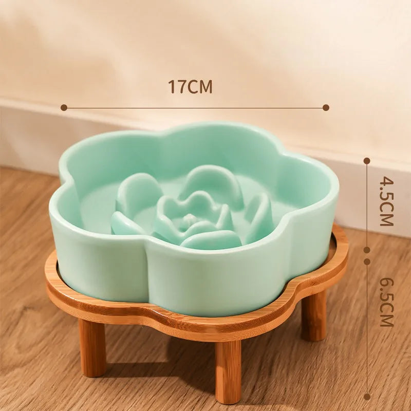 Flower Shape Slow Feed Raised Pet Tableware