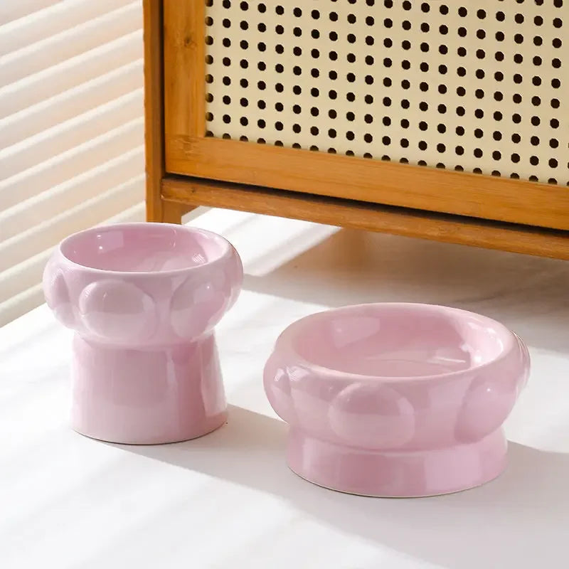 Textured Food Water Elevated Pet Tableware