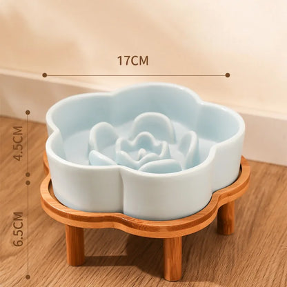 Flower Shape Slow Feed Raised Pet Tableware