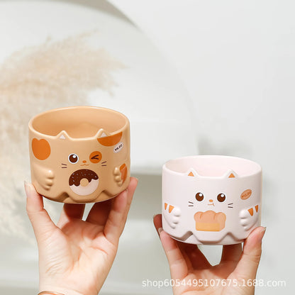 Stackable Cartoon Cat Mug