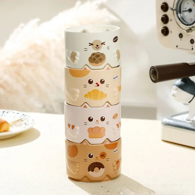 Stackable Cartoon Cat Mug