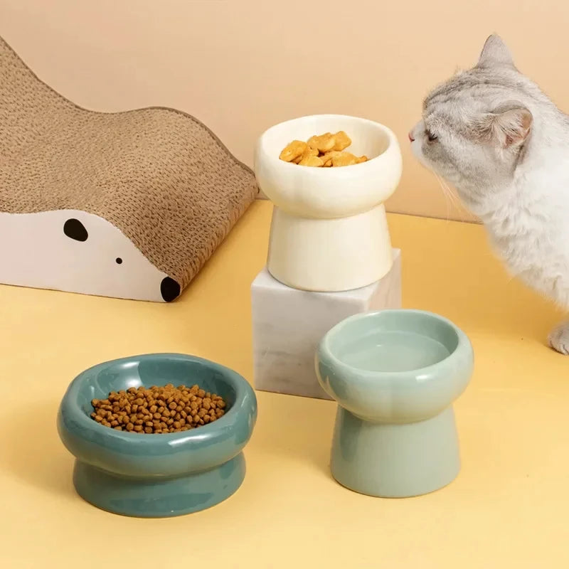 Low/High Raised Food Water Pet Tableware