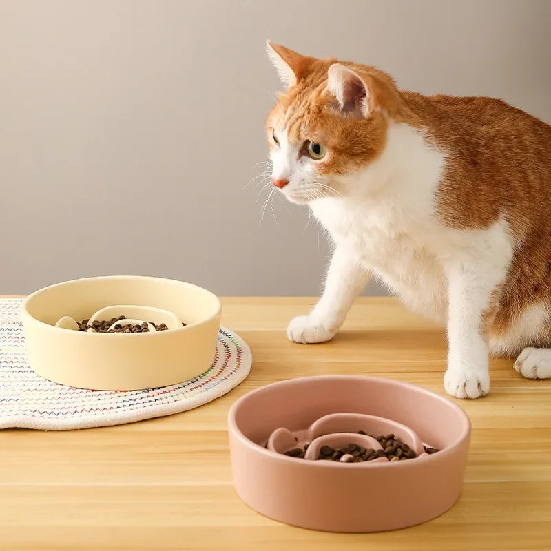 Flower Petal Slow Feed Ceramic Pet Bowl