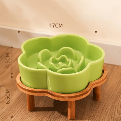 Flower Shape Slow Feed Raised Pet Tableware