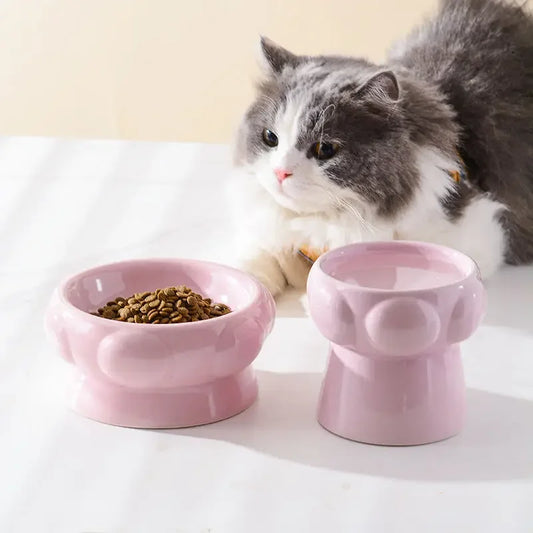 Textured Food Water Elevated Pet Tableware