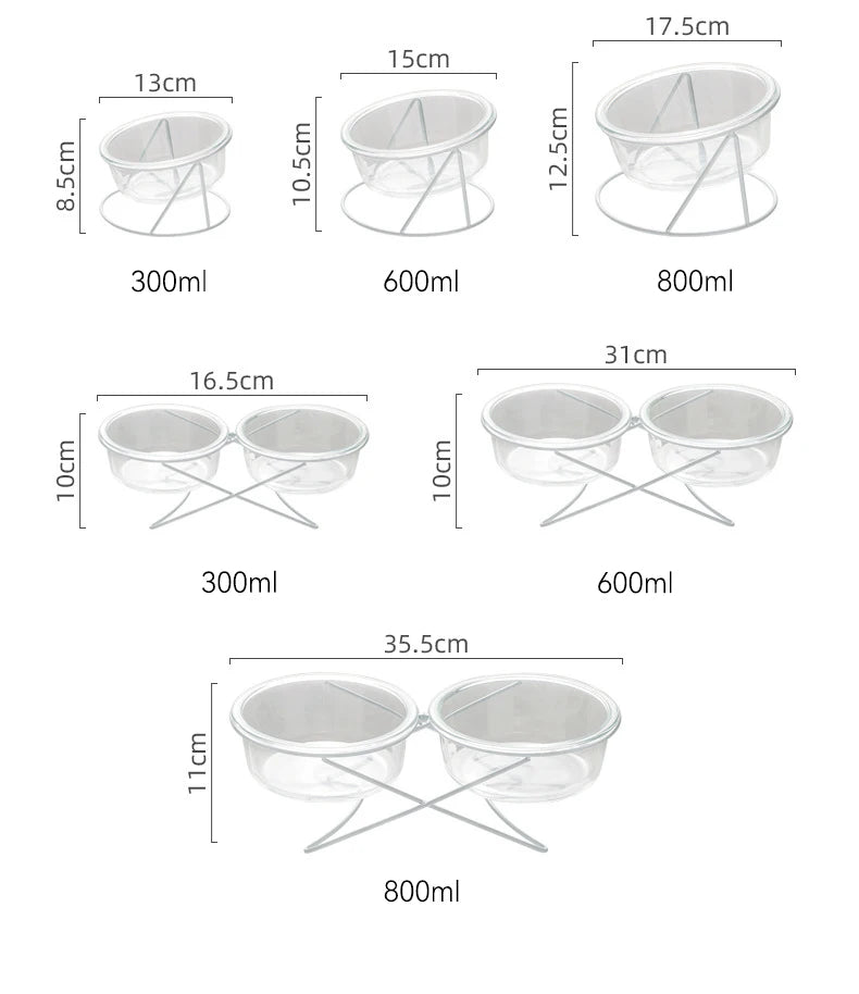 Transparent Glass Raised Tableware