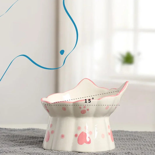 Heart Paw Print Elevated Pet Tableware