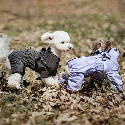 Waterproof Reflective Pet Raincoat Overalls with Adjustable Harness