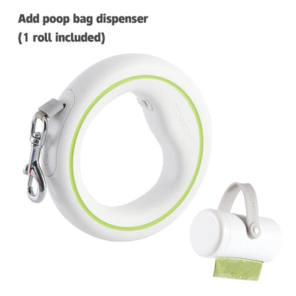 Circular Retractable 3M Pet Leash With Waste Bag Storage