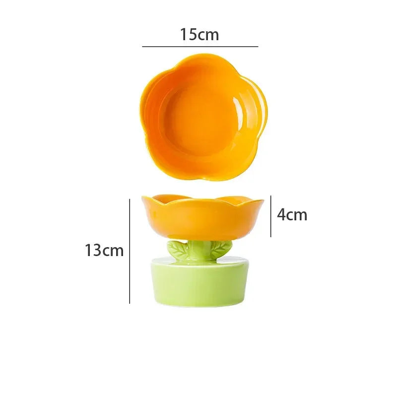 Flower Shaped Bowl Elevated Pet Tableware