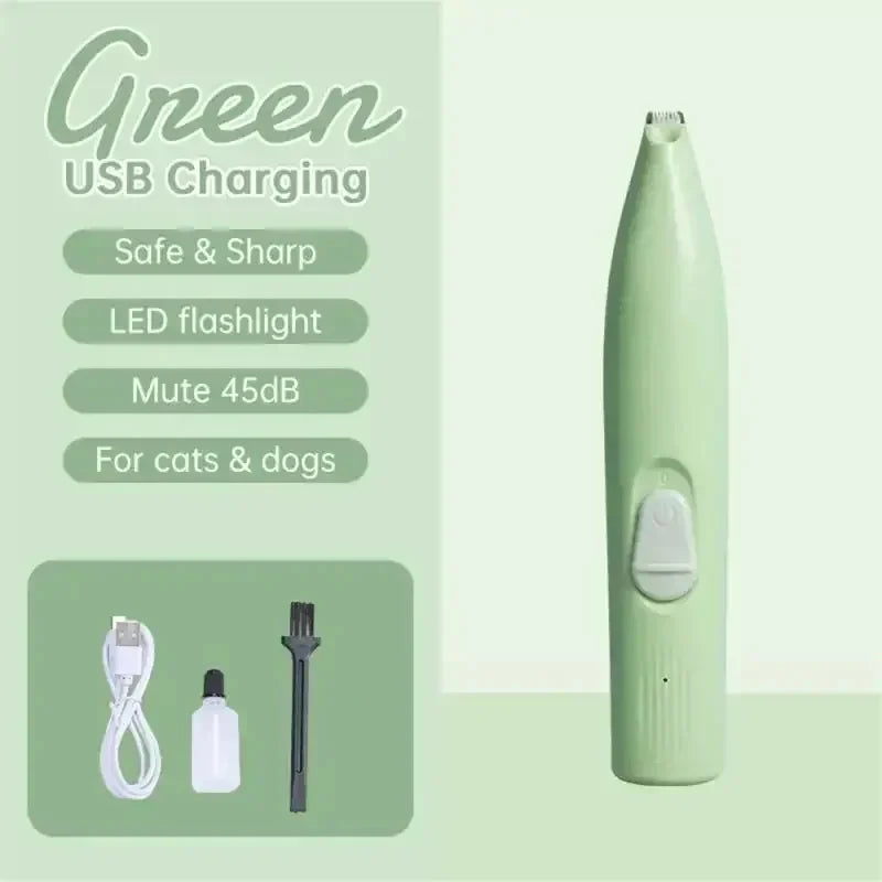 LED Light USB Rechargeable Electric Pet Hair Trimmer