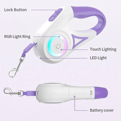 LED Light Retractable 3M/5M Pet Leash