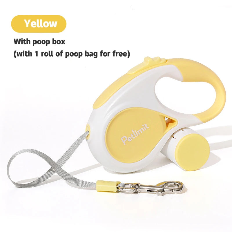 Retractable Extendable 3M/5M Pet Leash With Waste Bag Storage