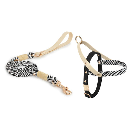 No Pull Neutral Soft Nylon Pet Harness And Leash Set