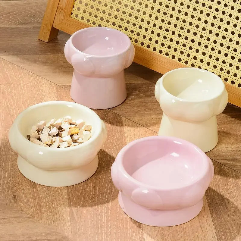 Textured Food Water Elevated Pet Tableware