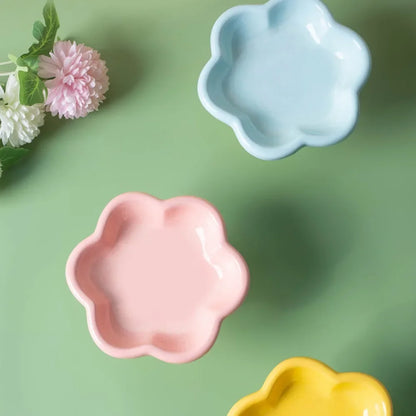 Playful Flower Design Ceramic Elevated Pet Tableware