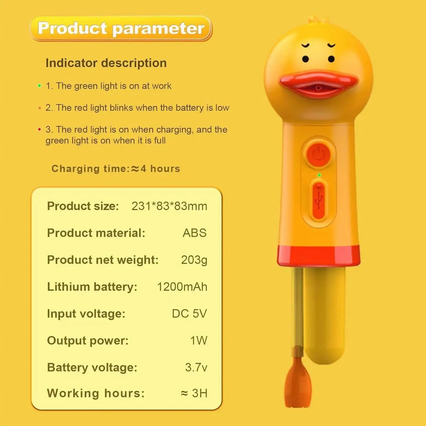 Little Yellow Duck Automatic Pet Shampoo Foam Dispenser