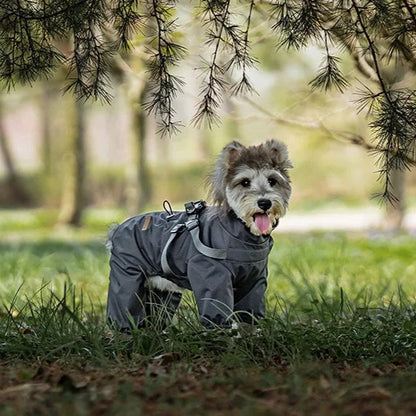 Waterproof Reflective Pet Raincoat Overalls with Adjustable Harness