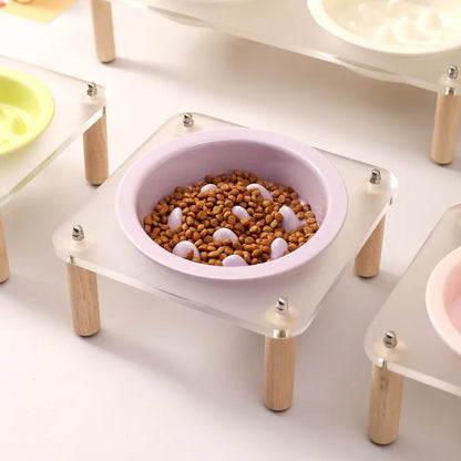 Raised Frosted Slow Feed Pet Tableware