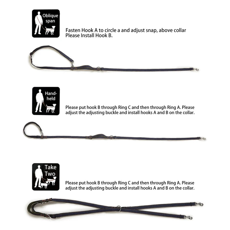 Jean Cloth Multifunctional Hands-Free Dog Lead