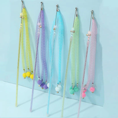 Wool Ball String Cat Toy Wand Stick