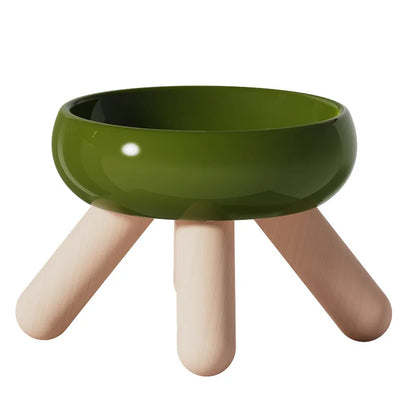 Nordic Wooden Base Elevated Pet Tableware