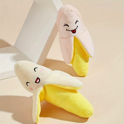 1PC Banana Plush Squeaky Dog Toy