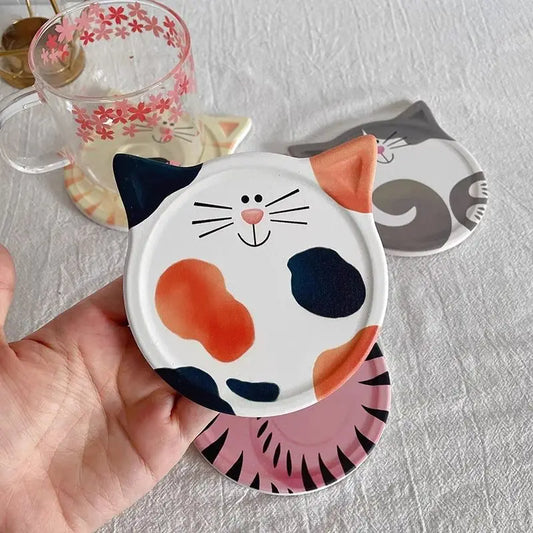 Cartoon Cat Heat Resistant Coaster