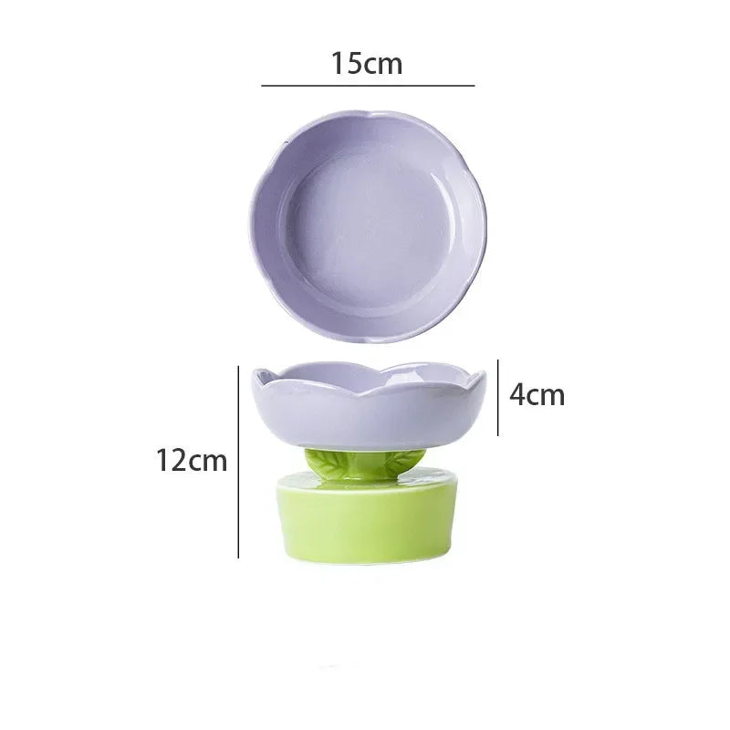 Flower Shaped Bowl Elevated Pet Tableware