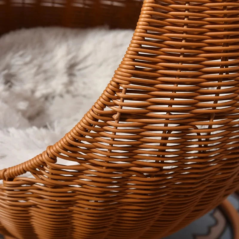 Luxurious Rattan Cradle Swing Pet Nest