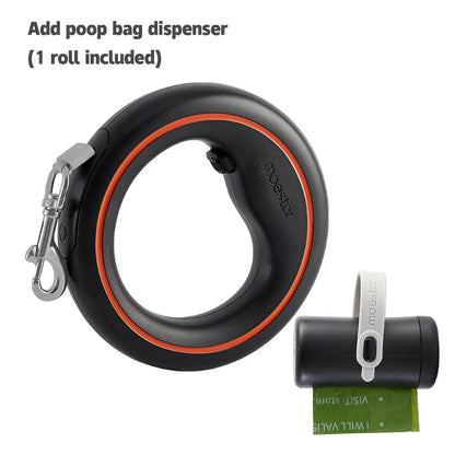 Circular Retractable 3M Pet Leash With Waste Bag Storage