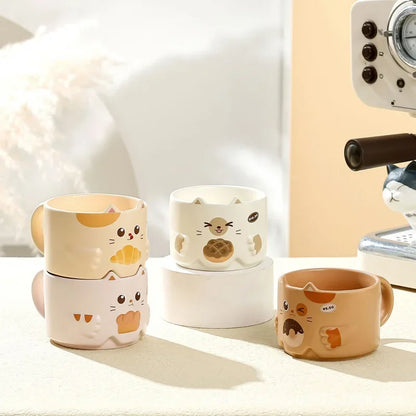 Stackable Cartoon Cat Mug