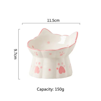 Heart Paw Print Elevated Pet Tableware