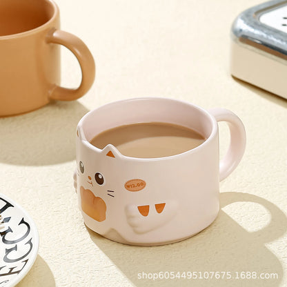 Stackable Cartoon Cat Mug